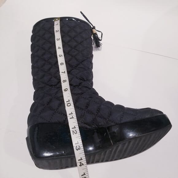 Tory Burch Gigi Black Quilted Tassels Boots - Picture 6 of 10